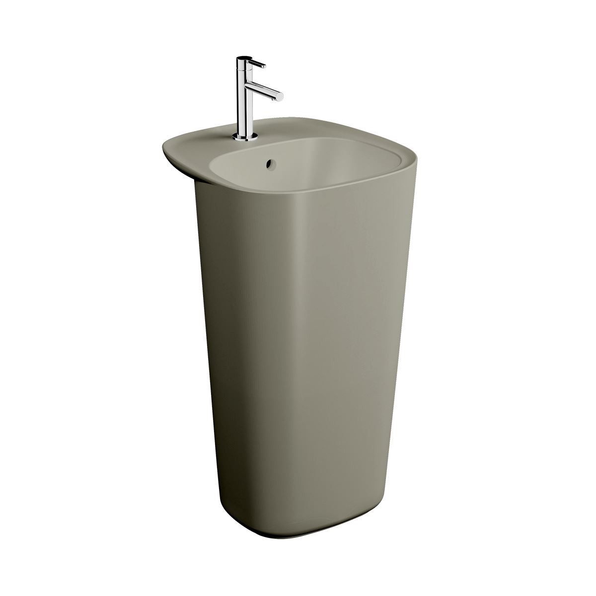 Monoblock Washbasin, 50 Cm, With Tap Hole, With Overflow Hole